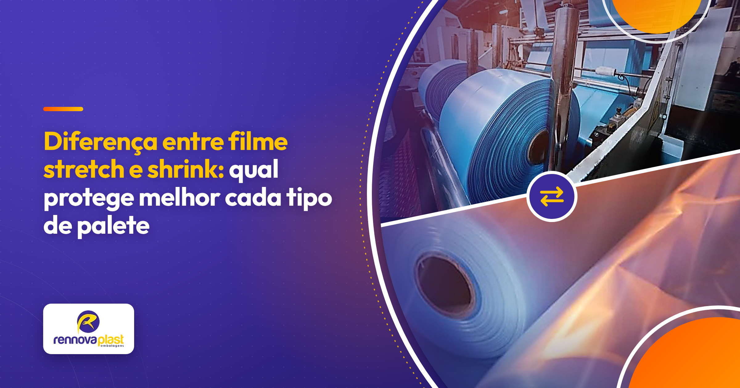 Palete de caixas envolvido em filme plástico transparente em área de expedição industrial